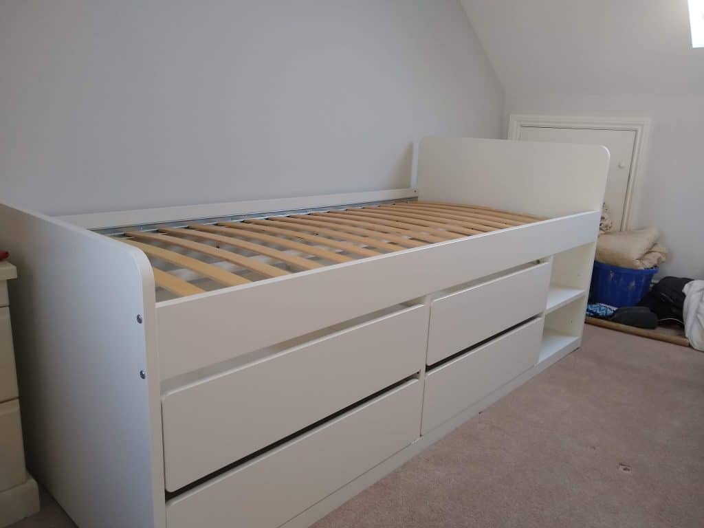 SLÄKT Bed frame storage slatted bed base assembly